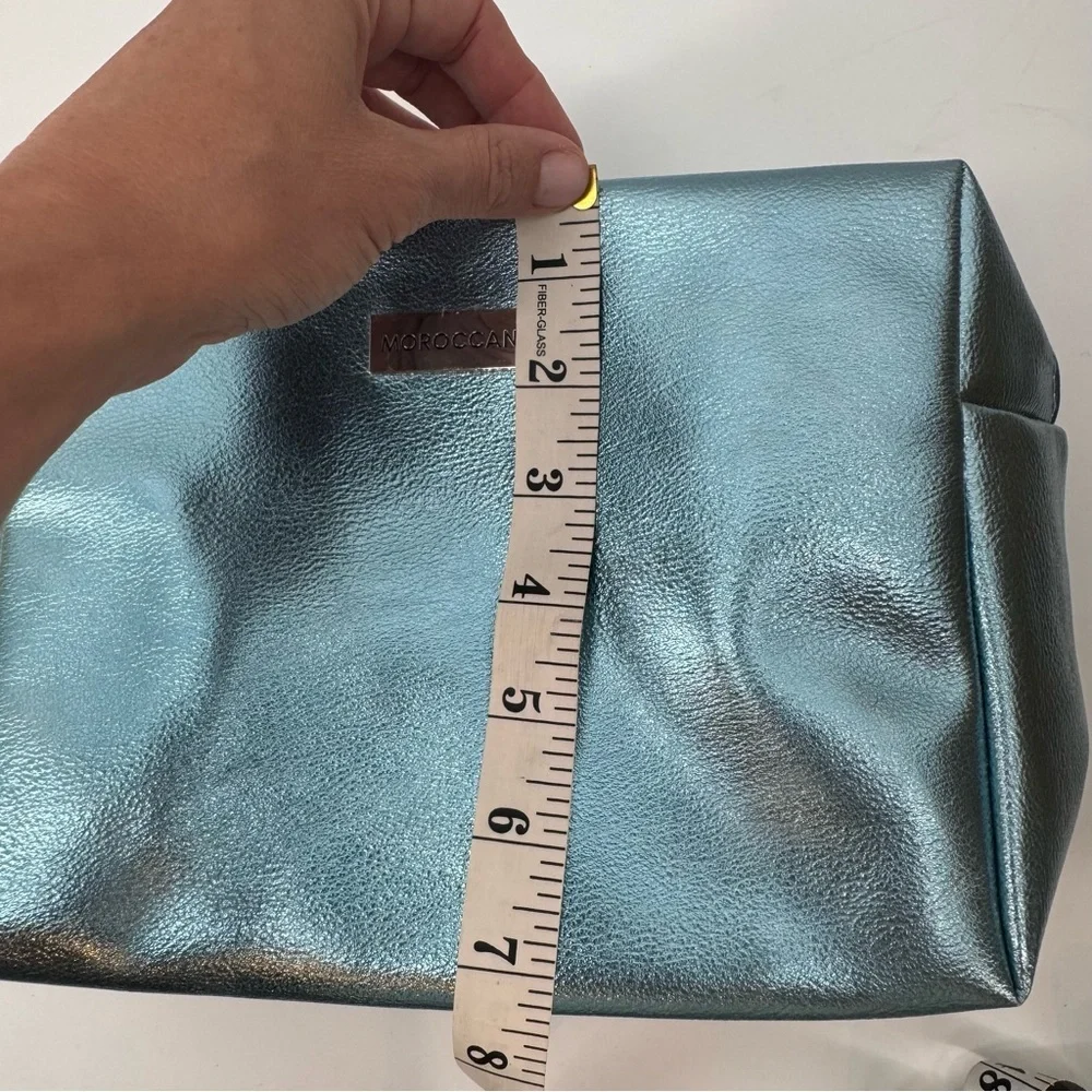 New MoroccanOil Blue Cosmetic Bag 9” x 7”